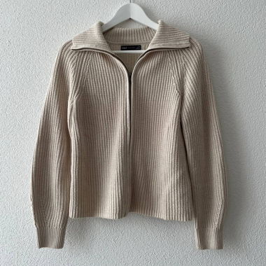 Beige zip-up sweater