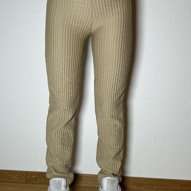 Beige Fabric Pants