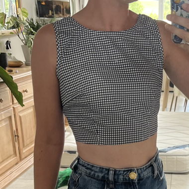 Crop top à carreaux 