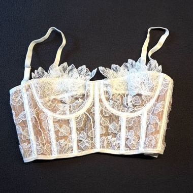 La Perbra white lace bustier top S