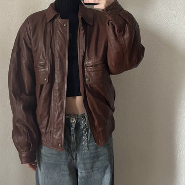 Brown leather jacket