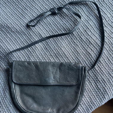 black leather bag