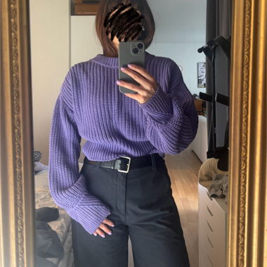 IVY & OAK purple chunky knit sweater