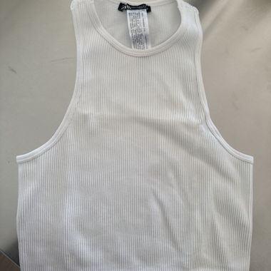 ZARA white ribbed crop top