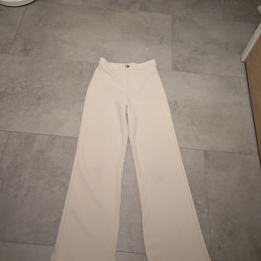 Cream fabric trousers, size 36