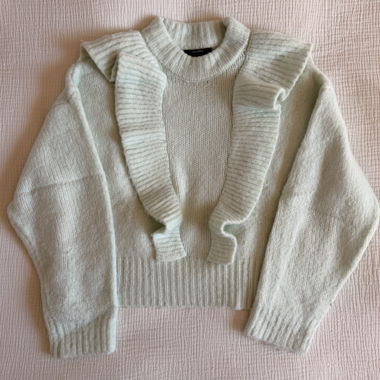 Pull en maille vert menthe pastel