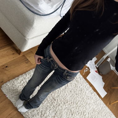 Jeans Amethyst vintage a vita bassa a zampa
