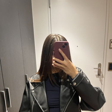 cropped biker leather jacket