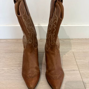 SARTORE - Brown Leder-Cowboy-Boots - 36-37