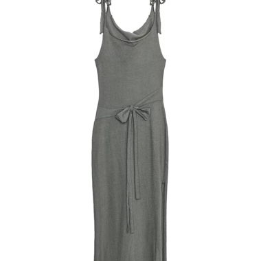 Grey midi dress with straps