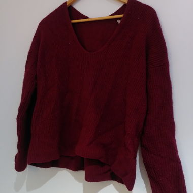 Maglione in maglia bordeaux S