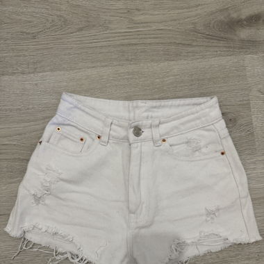Distressed Denim White Shorts - Shein