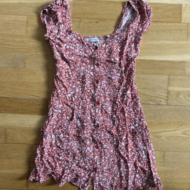Floral Dress with Button Placket