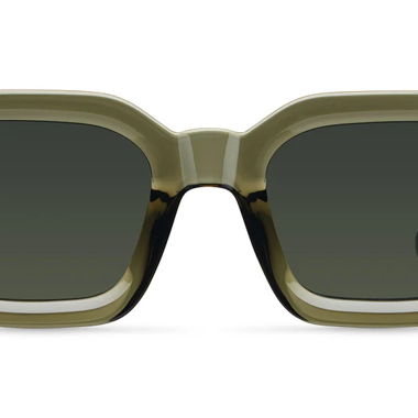 Meller rectangular olive green sunglasses