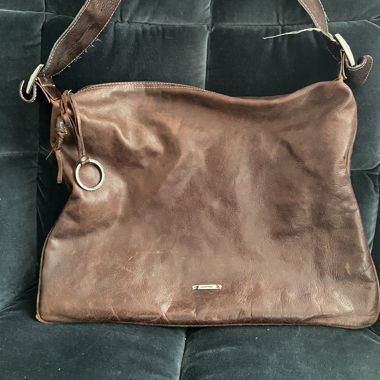 Brown Claudio Ferrici handbag with silver details