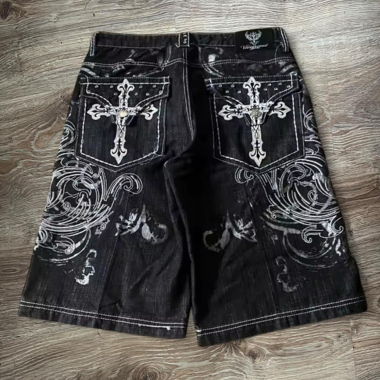 Y2k black skate baggy jorts