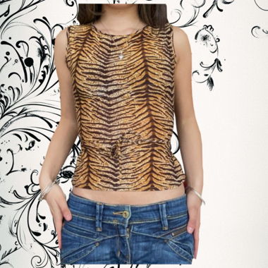 top vintage con stampa tigre y2k