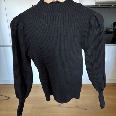 Black Rib-Knit Sweater
