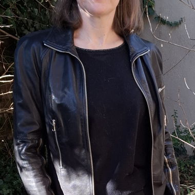 Veste en cuir noir Montana blu 40