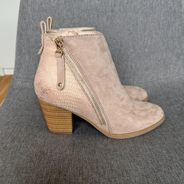 Suede heeled ankle boots