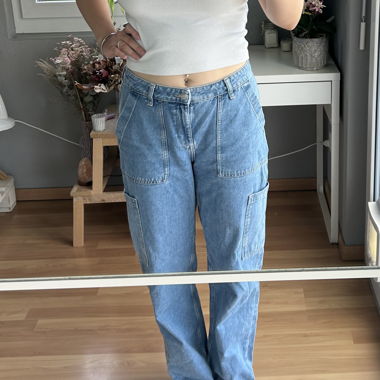 Jeans cargo en denim
