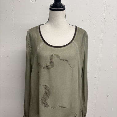 Nile Langarmshirt Gr. M grün Viskose Bluse
