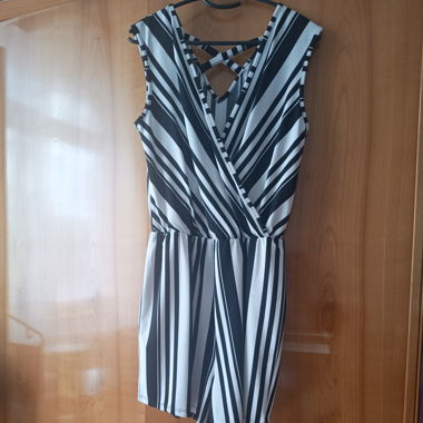 Women only Jumpsuit schwarz weiss gestreift
