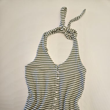 Neck holder striped top