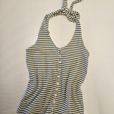 Neck holder striped top