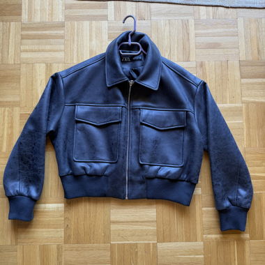 Veste zippée Zara grise-noire