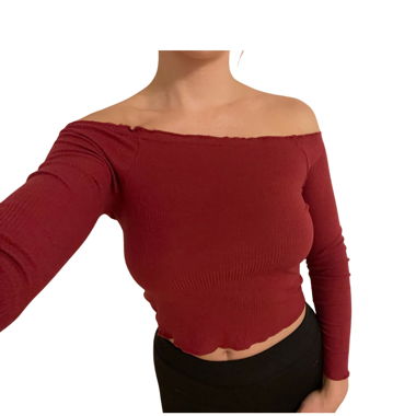 Top bordeaux con spalle scoperte – S/36
