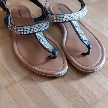 Strass Sandalen schwarz