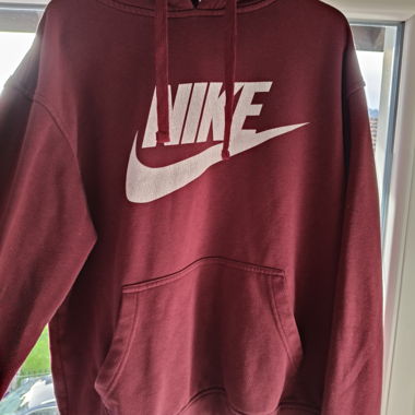 Felpa con cappuccio Nike bordeaux con logo