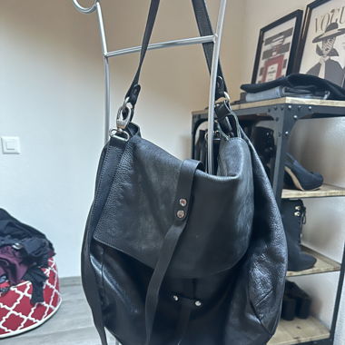 Sac en cuir noir