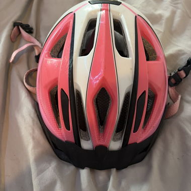 Fahrradhelm rosa/weiss