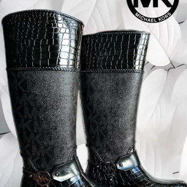Michael Kors MK Croco Tall Rainboot Boots