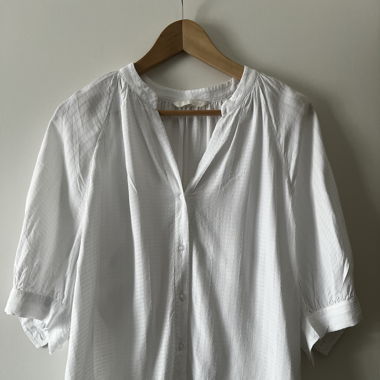 Shirtbluse weiss, geknöpft