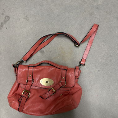 Coral leather purse