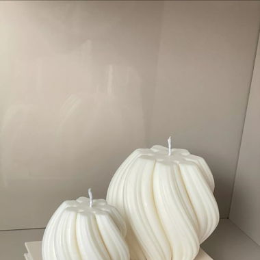 2er Set Wave Swirl, Wellen, Flame Kerze Vegan