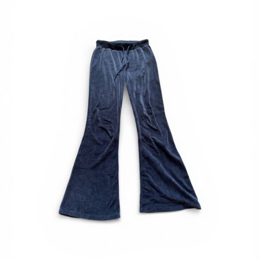 Pantaloni a zampa in velluto blu scuro