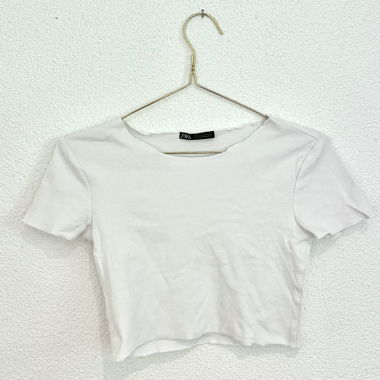 Weisses Crop T-Shirt