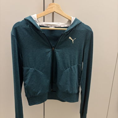 Felpa sportiva con zip Puma teal S