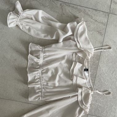 Rüschen Bluse weiss