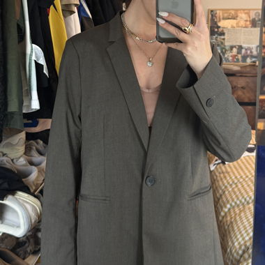 Blazer oversize marron vert H&M