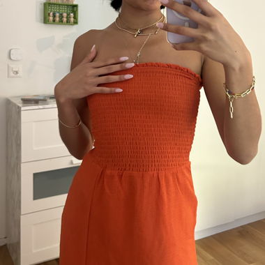 Tube maxi dress with slit