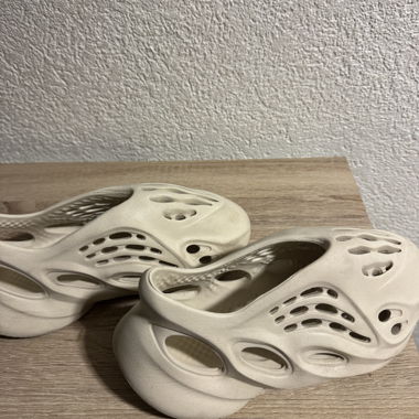 Beige Adidas Foam Clogs