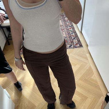 Braune Leinenhose
