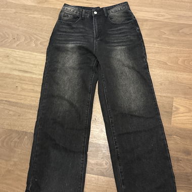 Schwarze Wide-Leg-Jeans
