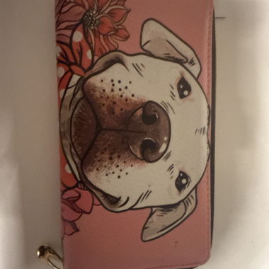 Rosa Portemonnaie mit Hundeprint
