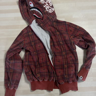 Bape x Undefeated Check Shark Hoodie